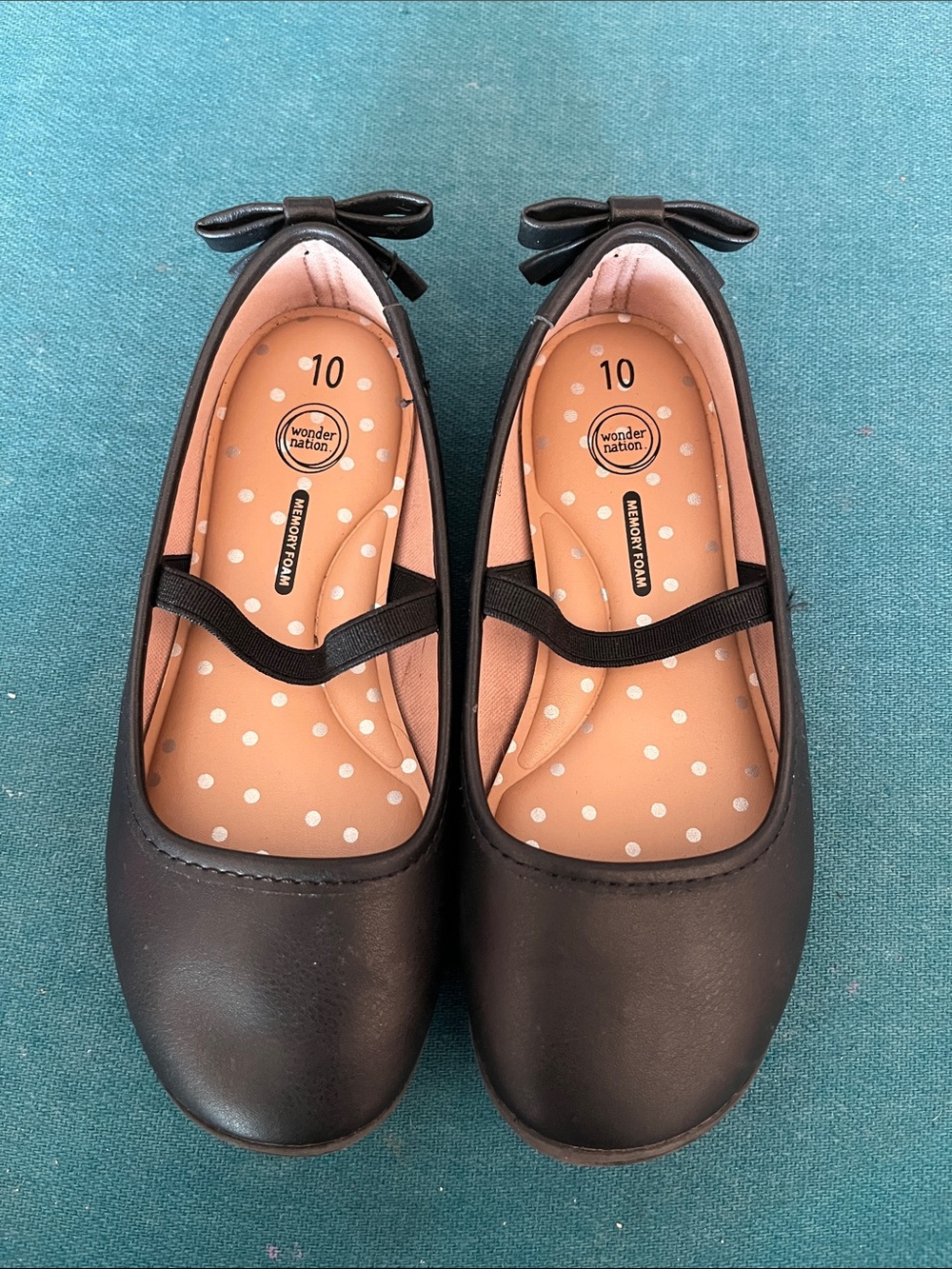 wonder nation Black Girls' Bow Strap Mary Jane Shoes